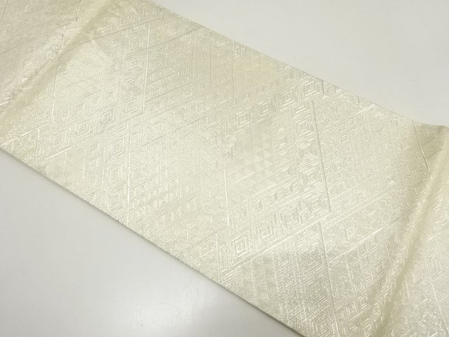 JAPANESE KIMONO / ANTIQUE FUKURO OBI / CHIKUZEN HAKATA / SAGANISHIKI / WOVEN CLASSICAL PATTERN